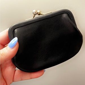 90’s Vintage Coach Kisslock Coin Purse Black